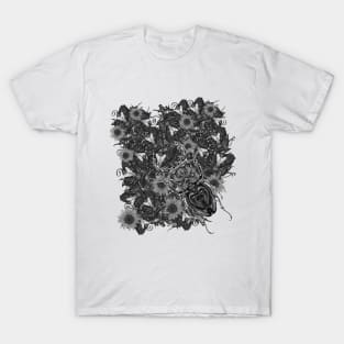 Bug over flesh and flowers T-Shirt